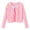 Pink, variant on AUDeals Girls Ribbed Tie Front Cardigan - Long Sleeve Cropped Lightweight Knit Sweater Cover Up for Girls Fall Winter Layering Wear