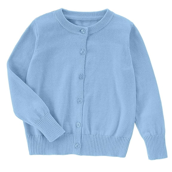 UAYOTSE Boys Girls School Uniform Cardigan Sweater Soft Cotton V-Neck Soft Cotton Knit Outerwear(11-12 Years,F100-AG)