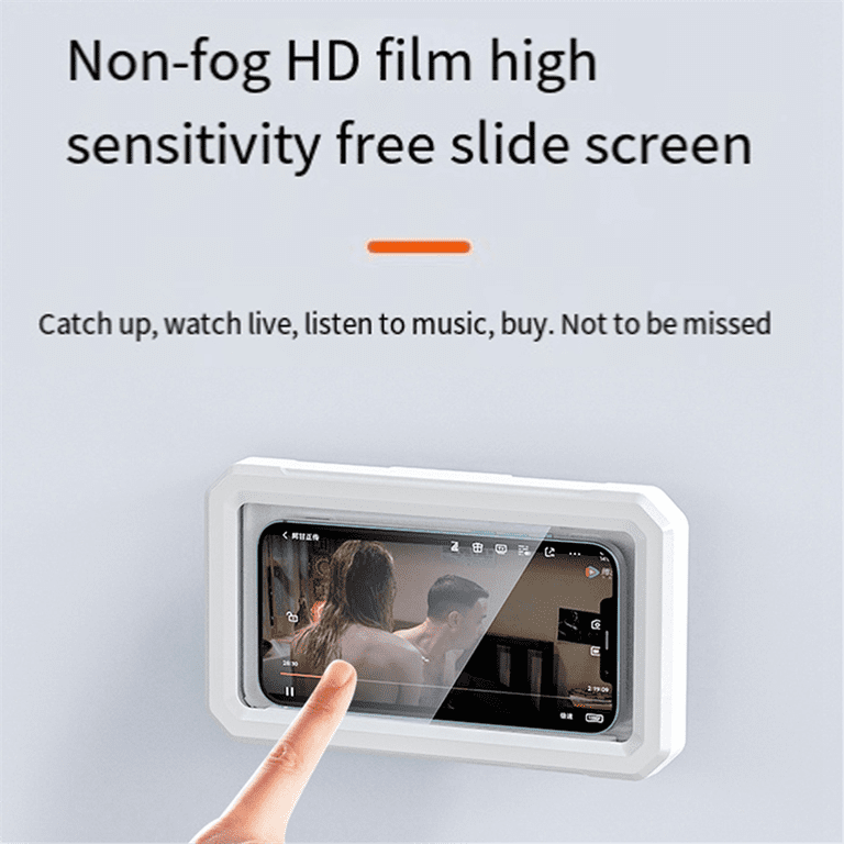 360° Rotatable Shower Phone Holder - Waterproof, Anti-Fog Case With HD Touch Screen, Wall Mount For Bathroom Mirror & Bathtub (Pink)