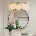 thumbnail image 5 of 26" Brushed Nickel Vanity Light, 3-Light Bathroom Fixture with Clear Glass Shades, 5 of 8