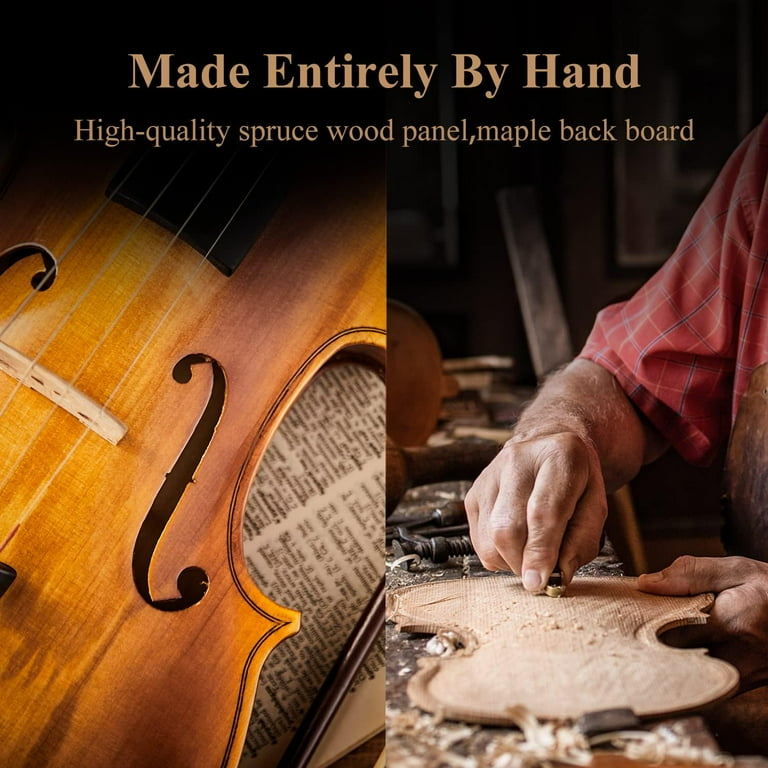 Eastar 4/4 Full Size Violin Kit EVA-330, Handmade Set with