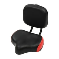 Aiqidi Universal PU Bike Saddle Seat w/Backrest Extra Wide Tricycle Bicycle Replacement Saddle Seat Pad 11.5"x9.5" Adjustable (Black Red)