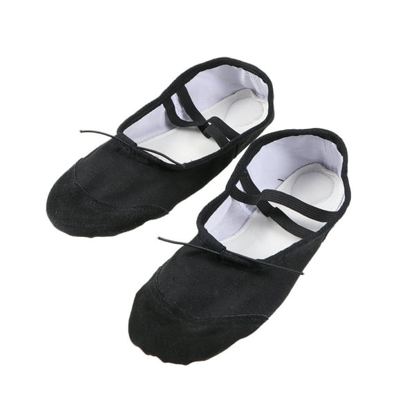 OULII 1 Pair Boys Dance Shoes Ballet Style with Canvas and Leather Material for Various Dance Occasions