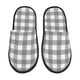 thumbnail image 1 of Balery Gray Checkboard Pantuflas de Casa de Felpa Silenciosas con Diseño Estampado, Zapatillas Cómodas Antideslizantes de Algodón para Interior-Medium, 1 of 8