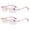 2 Pairs of Red, variant on 2 Pairs of Red Rimless Anti-Blue Light Reading Glasses Sunglasses for Women Fashion Readers Frameless Gradient Pink Lenses Metal Presbyopia Glasses +3.00
