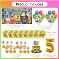 thumbnail image 2 of SpongeBob SquarePants Balloons Party Supplies 5th Decor Tableware Birthday Cake Topper Decorations Banner Backdrop, 2 of 7