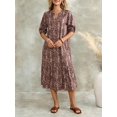 thumbnail image 3 of Womens Multicolor Casual Boho Print Midi Dress, 3 of 8