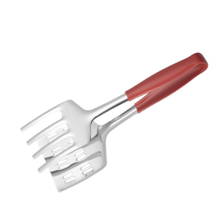 

1pc Stainless Steel 3-in-1 Fish Fried Spatula Steak Clip Clamp Household Kitchen Cooking Utensil (Red Non-slip Style)