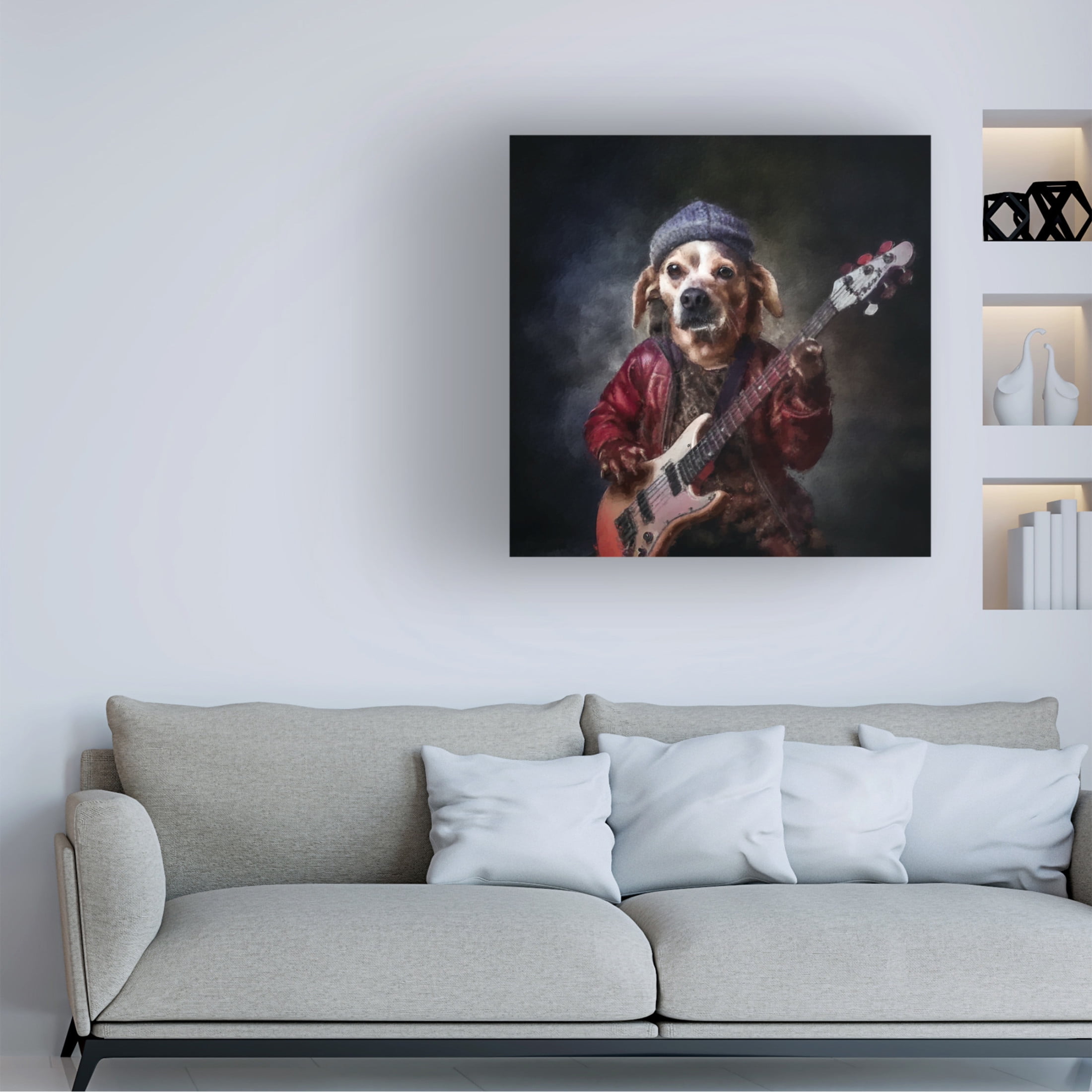 Canvas Wall Art - Sean Parnell 'Stone Dogman' Wall Art for Living Room, Bedroom, or Office Décor by Trademark Fine Art - 18 x 18 Inches
