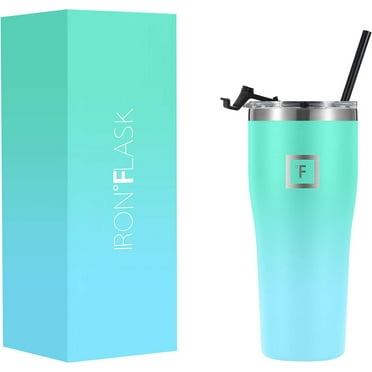 IRON FLASK Insulated Rover Tumbler Lid & Straw, Leak Proof & Stainless Steel Bottle for Hot & Cold Drinks, Sky, 24 Ounces
