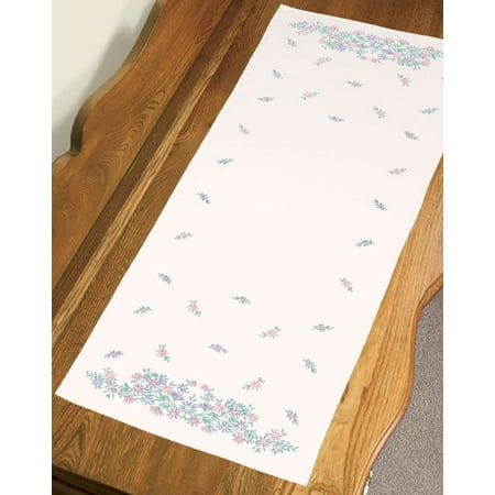 Dimensions Stamped Cross Stitch Dresser Scarf Kit 14 X39