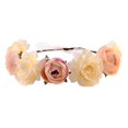 thumbnail image 2 of Diadema floral estilo bohemio para mujer y niña, ideal para playa, fiestas y bodas. Amarillo rosa, 2 of 9