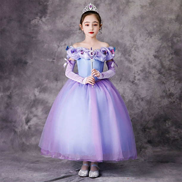 HAWEE Princess Dress up Costume for Girls Birthday Party Purple Dresses with Accessories Walmart