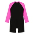 thumbnail image 4 of inhzoy Kids Girls One Piece Swimwear Long Sleeve Boyleg Swimsuit UPF 50+ Shorty Rash Guard Wetsuit Hot Pink 6, 4 of 5
