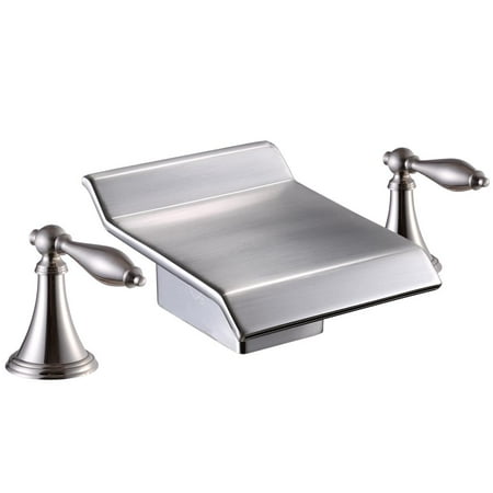 Optional Waterfall Faucet - Yescom 3pcs Hot & Cold Water Waterfall Roman Faucet Bath Tub Vessel Sink Bathroom Tap Lavatory