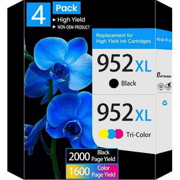 952 952XL Ink Cartridges Compatible for HP Ink 952 for Printer Ink HP 952XL Ink Cartridges 4 Pack (Black, Cyan, Magenta, Yellow)