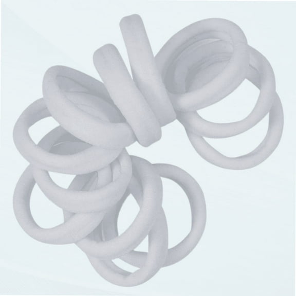 WhiteHair Ties - Extra Gentle Soft and Stretchy Nylon Fabric Ponytail Holders - 12 Pack