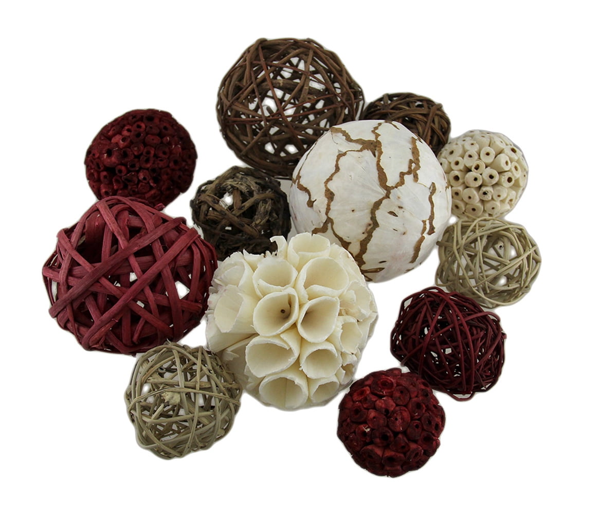 18 Pc. Exotic Dried Organic Decorative Spheres