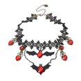 thumbnail image 5 of Gothic Jewelry Red Bat Halloween Necklace Lace Choker Necklace Nightmare Layered, 5 of 5