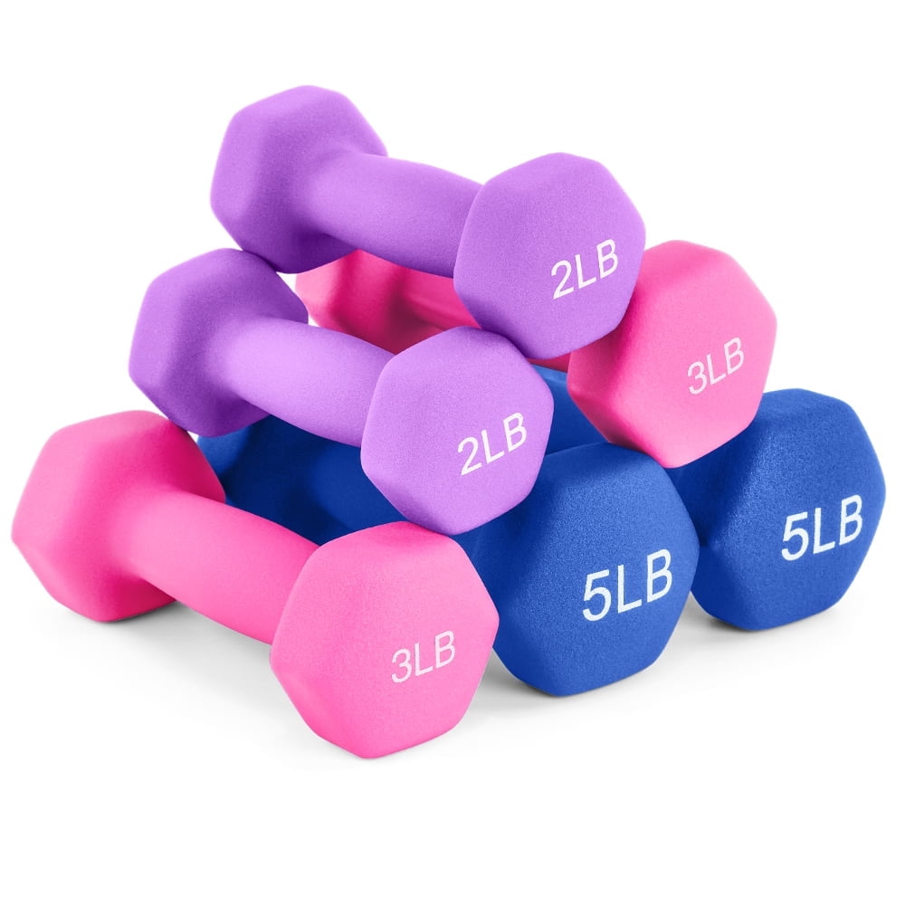 ARVAKOR Weights Dumbbells Set for Women, 2-8 Pound Dumbbells Set of 2, Non-Slip Hand Weights for Home Workouts, Portable Strength Training Neoprene dumbbells