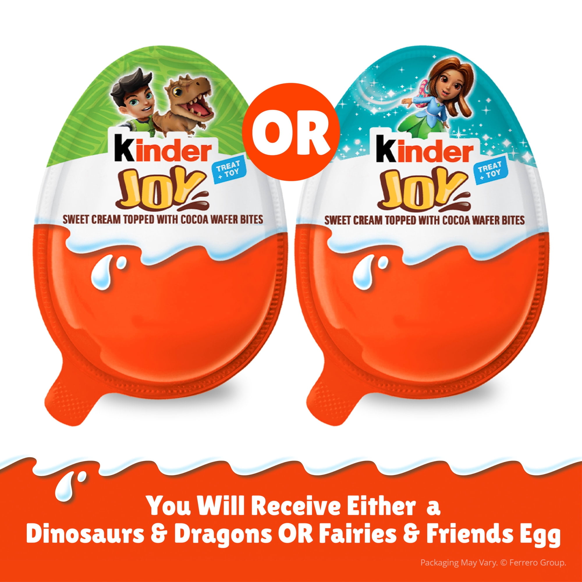 Kinder Joy Treat + Toy, Fairies & Friends Egg, Sweet Cream and Two Crispy Wafer Bites, 0.7 oz