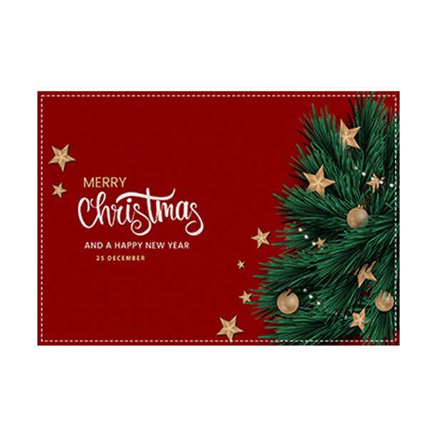 Mantel Individual De Lino Navideño, Con Impresión De Carta De Bendición Navideña, Mantel Individual, Decoración Para Mesa De Invitados, Mantel Aislante