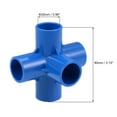 thumbnail image 2 of 5-Way Elbow PVC Pipe Fitting,Furniture Grade,3/4-inch Size Tee Corner Fittings Blue 2Pcs, 2 of 3
