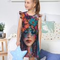 thumbnail image 4 of Vsdgher Chemise de Nuit Bohème Colorée Fleurie pour Filles Manches Courtes à Volants Robe de Nuit Pyjama pour Fête Pyjama-TTG, 4 of 6