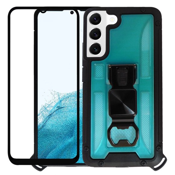 Funda para SAMSUNG S22 Plus Wol Mot con Destapador Y Mica 9D verde