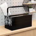 thumbnail image 2 of DURHAND Metal Tool Box Portable Steel Tool Chest Cabinet with Handle, Black, 2 of 10