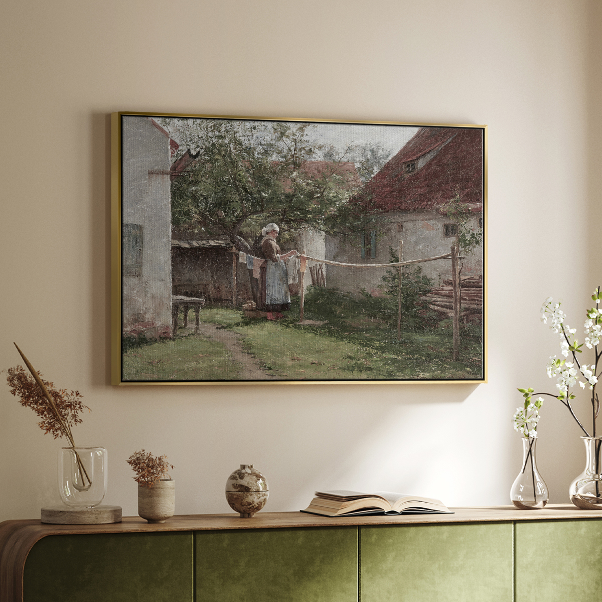 Vintage Landscape-CCCLXII By Wexford Home Framed in Gold Wood Gallery Wrapped Canvas 17 in. x 25 in.