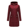 thumbnail image 6 of IROINNID Women's Long Hoodie Anorak Jacket Coat Solid Color Long Sleeve Warm Long Coat Jacket Slim Winter Outwear Coats, Wine, 6 of 6