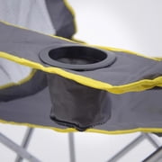 Quik Shade Gray Mesh Quad Folding Camping Chair with Cup Holders