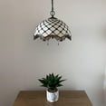 thumbnail image 4 of Tiffany Pendant Lights Fixture Beige Stained Glass Crystal Beans LED Bulb Included for Dining Room Hotel Restaurant Cafe 16"W*16"D*75"H, 4 of 6
