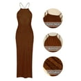 thumbnail image 4 of Edolynsa Women Halter Neck Knit Maxi Dress Backless Hollow Out Swimwear Coverup Crochet Sleeveless Long Beachwear Resort Wear, 4 of 10