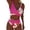 Hot Pink, variant on Women Criss Cross Bikini Set Fashionable Floral Print Relaxed Fit 2 Piece Bathing Suit Tummy Control Summer Beach Swimsuit Blue XXL