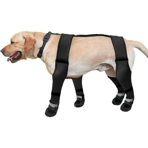 Tingzi Pet Harness Shoes, Pet Suspender Footwear, Dog Booties Suspenders | Non Slip Dog Support Boots Footwear, Adjustable Anti Fall Dog Outdoor Sock Shoes, Dog Suspender Rain Booties for Hot Cold