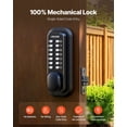 thumbnail image 2 of VEVOR Mechanical Keyless Entry Door Lock, 2.0 Code Upgrade, 4-7 Digits Code, Single-Sided Push Button Combination Mechanical Keypad Door Knob, Auto Locking, for Garden Gates, Indoor or Outdoor, Black, 2 of 9