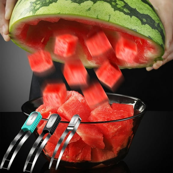 304 Stainless Steel Watermelon Slicer, Fruit Divider Tool, All Steel Construction, Easy Cutting and Serving, for Summer Bbqs, Picnics, Family Gatherings, 1pc 304 Stainless Steel Watermelon Cutter