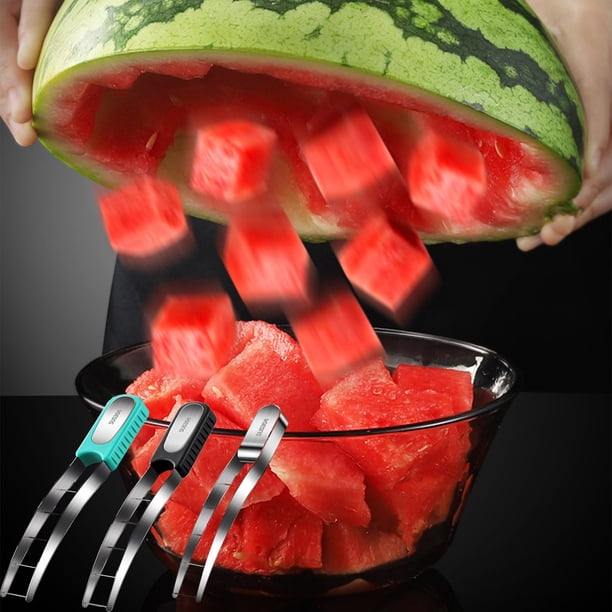 Herramienta cortadora de sandía de acero inoxidable - Cortadora de frutas fácil para cubos perfectos, picnics y ensaladas de verano