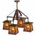 thumbnail image 4 of Meyda Tiffany 164573 Deer At Dawn 4 Light 28" Wide Chandelier - Rust, 4 of 6