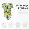 thumbnail image 6 of Easygdp Lemon1 Women'S Waist-Cinching Short-Sleeved Onesie, Olastic Onesiet,Snaps At Bottom,Easy To Put On And Take Off - Xx-Large, 6 of 9
