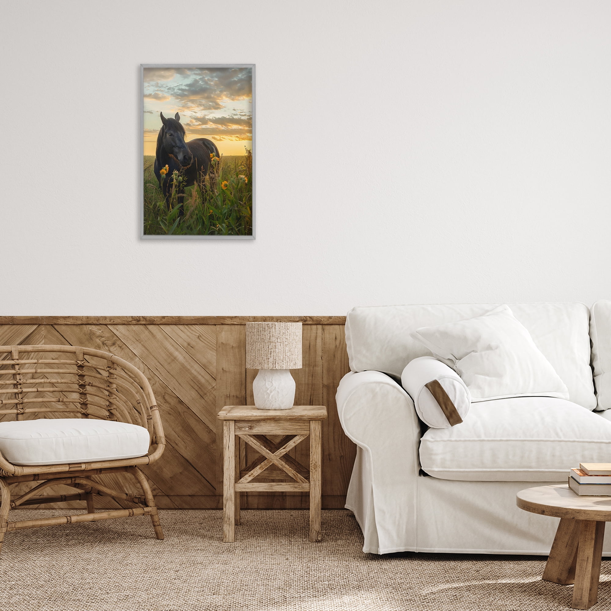 Stupell Industries Standing In Field Of Flowers Gray Framed Giclee Art, design by Creative Studio