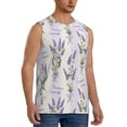 thumbnail image 2 of Haiem Men's Lavender Flowers Print Tank Tops Summer Sleeveless Cut Off Workout T-Shirts Fitness Vest Athletic Undershirts-Large, 2 of 8