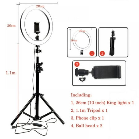 Image of Ring Light with Extendable Tripod Stand LED Circle Lights with Phone Holder for Live Stream/Makeup/TikTok