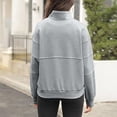 thumbnail image 5 of VISALY Half Zip Pullover Tunic Sweatshirt Half Zip Oversized Sweatshirts Long Sleeve Hoodies Casual Sweaters with Pockerts Pull Over Womens Sweaters Tunic Sweater Sweatshirts Loose Fit Hoodie Grey M, 5 of 8