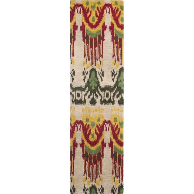 Safavieh Ikat Beige Contemporary Rug - Runner 2'3" x 10'