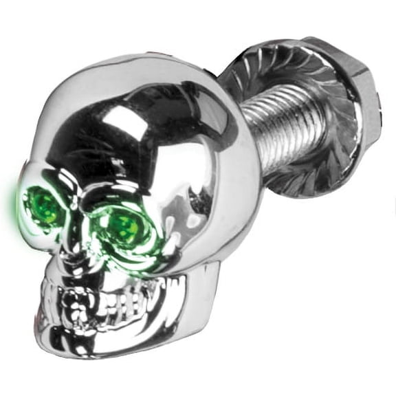 HardDrive Lighted Skull License Plate Screws, Green