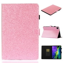 Dteck Bling Case For Apple iPad Pro 11 inch 2020 Model, Glitter PU Leather Folding Stand Folio Smart Shell Folio Case For iPad A2228/A2068/A2230/A2231, Pink