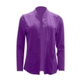 thumbnail image 4 of Cardigan Sweaters For Women Autumn Solid Color Pocket Jacket Long Sleeved Loose Casual Suit Style Blended Fabric Female Polyester Jacket Outerwear Jackets 1Pc Purple 3Xl Sweaters For Women, 4 of 4